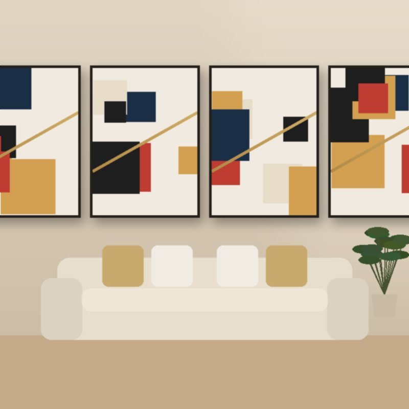 Colour Blocks 4 Panel