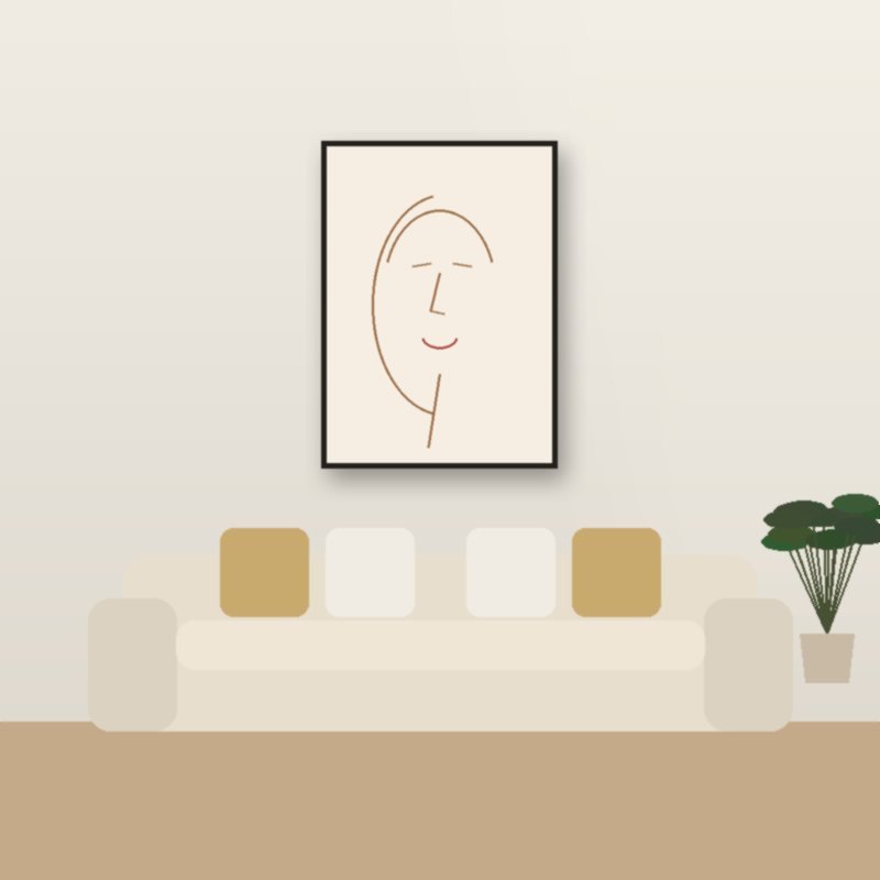 Minimal Line Face Art